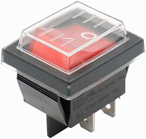 Wasserdichter 2-poliger Wippschalter – 1 Stück – 250 V, 16 A – Mit Kontrollleuchte – Für Schaltschränke – Schwarz