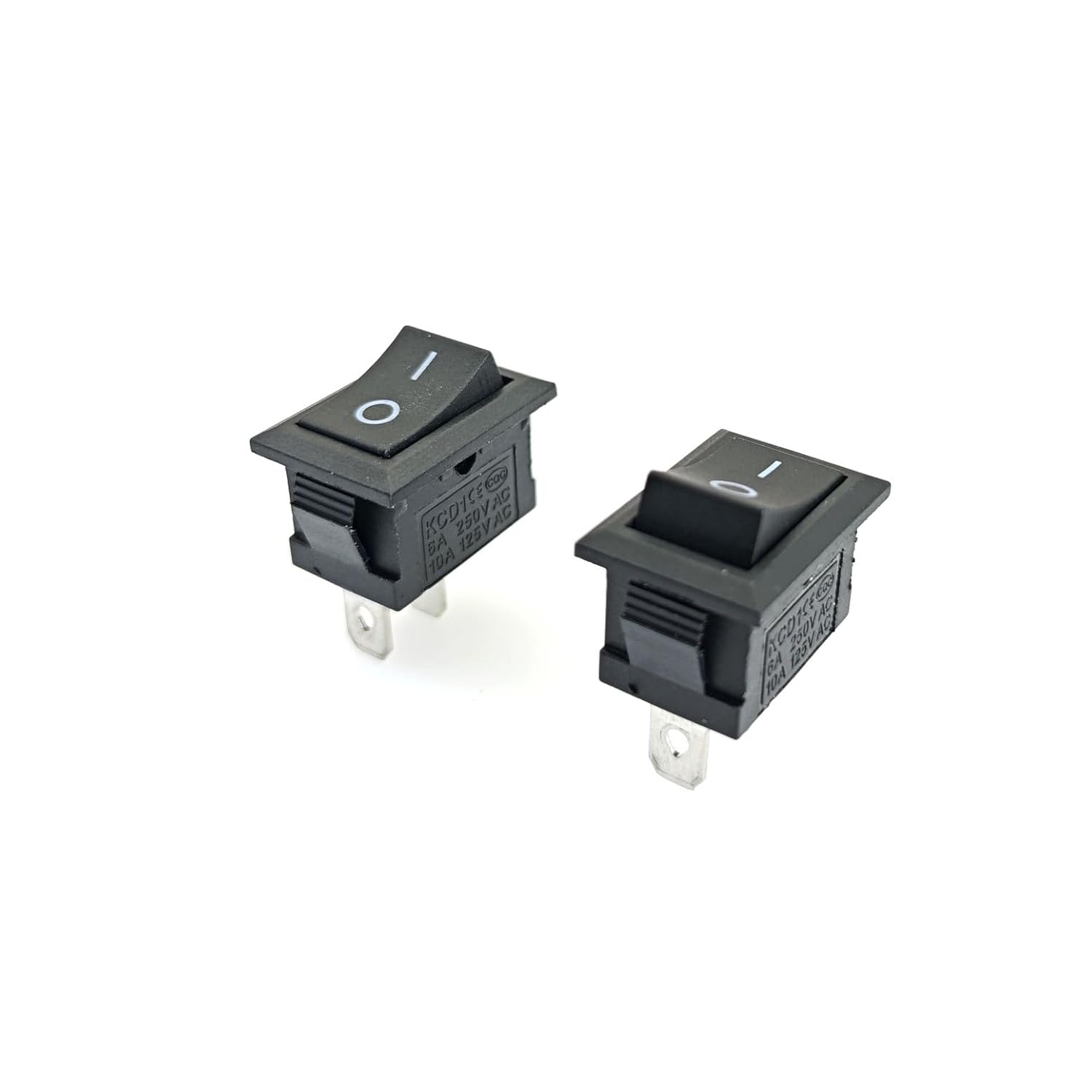 Wippschalter – 2er-pack – Kunststoff – Spst Ein/aus – Auto, Boot, Haushaltsgeräte – Schwarz, 6 A, 250 V