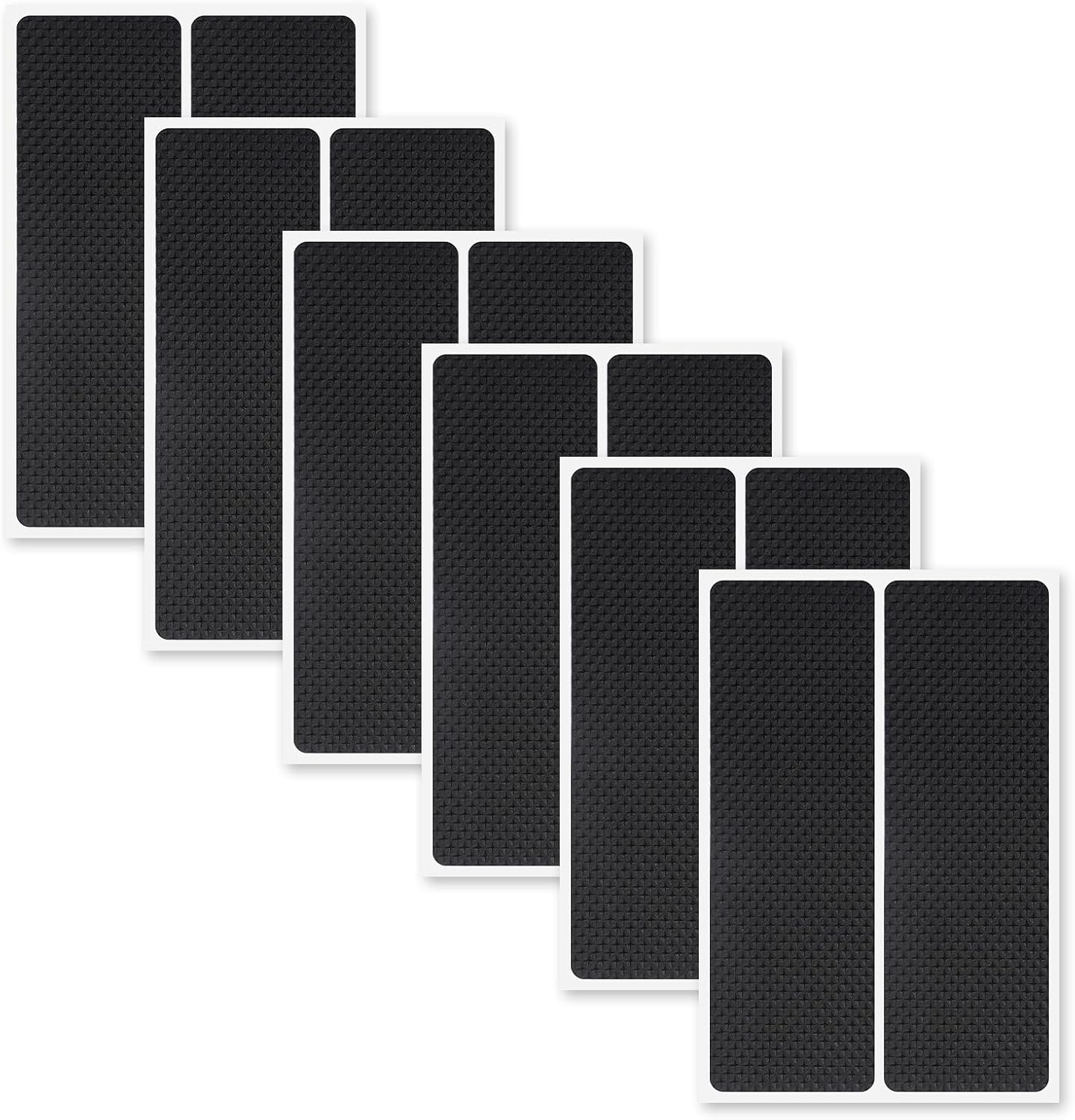 Set Mit 12 Anti-rutsch-pads – Rechteckig, Eva – Zuschneidbar Und Selbstklebend – Boden- Und Möbelschutz – Wohnzimmer Und Büro – Schwarz, 14,5 X 4,7 Cm
