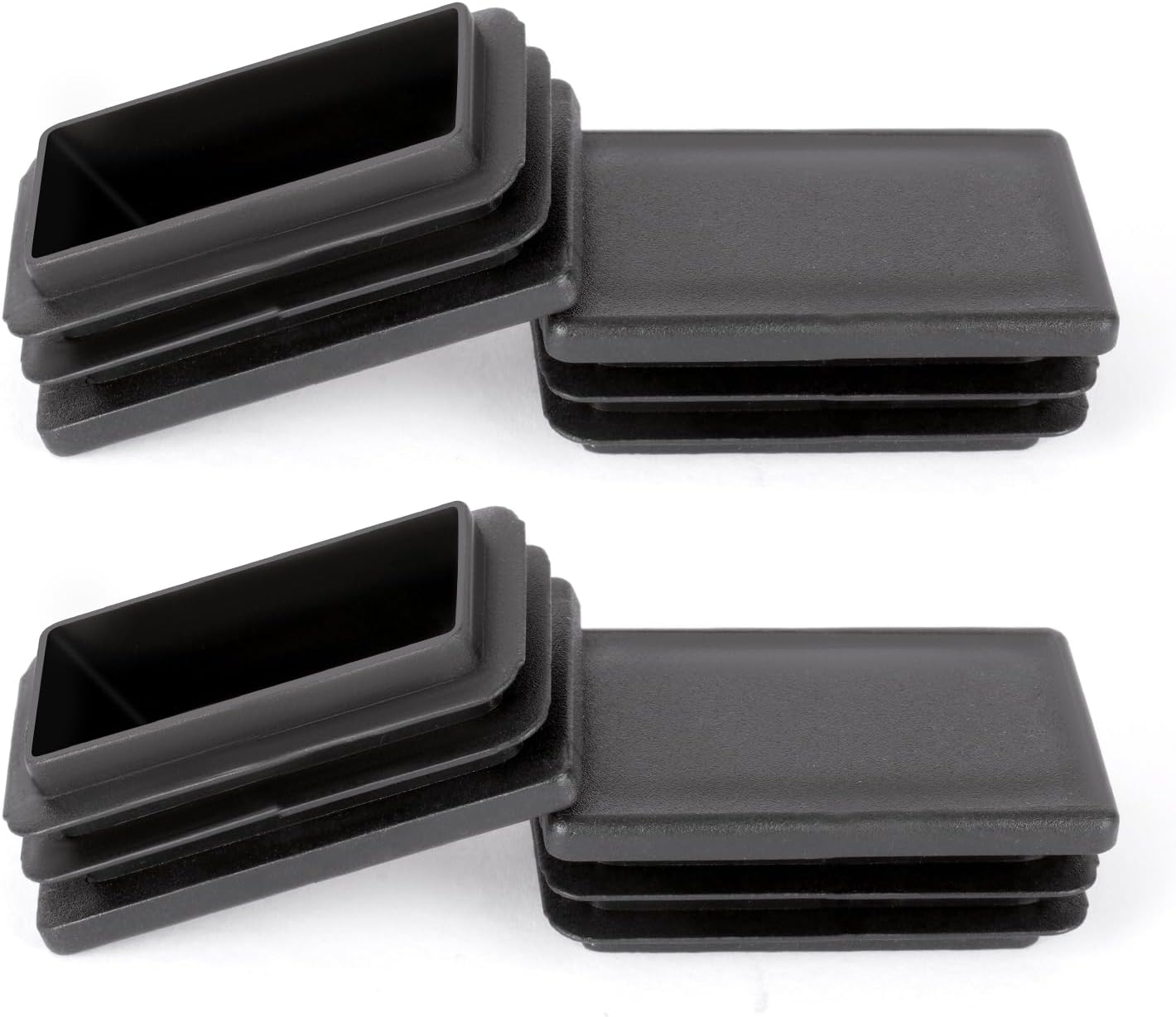 Stuhlbeinkappen – 4 Stück – Schwarzer Pe-kunststoff – Geräuschloser Bodenschutz – Für Tische Und Sofas – 50 X 30 Mm, Rechteckig