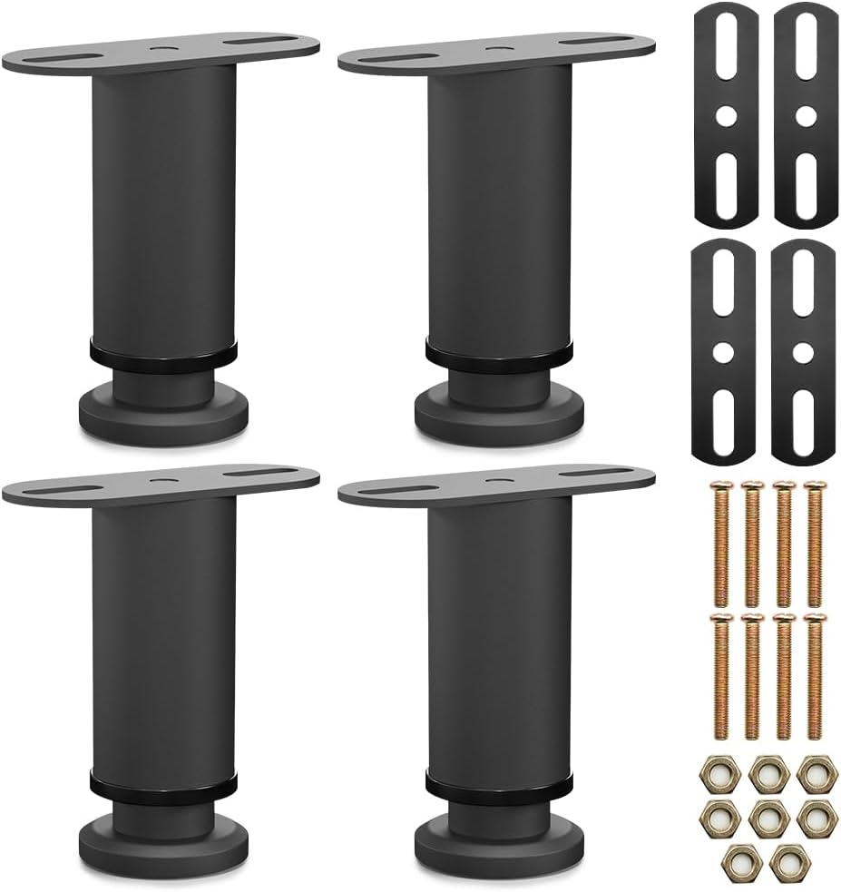 Verstellbare Bettbeine – 4er-set – Robuster Stahl – Höhe 12 Bis 18 Cm – Verstärkte Mittelstrebe – Für Lattenroste