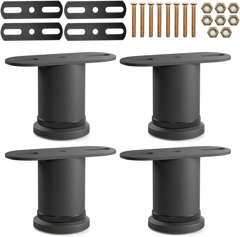 4er-set Verstellbare Bettbeine – Robuster Stahl – Höhenverstellbar Von 8 Bis 12 Cm – Mittige Verstärkung Für Den Lattenrost – Stütze Für Erwachsenen-bettgestelle