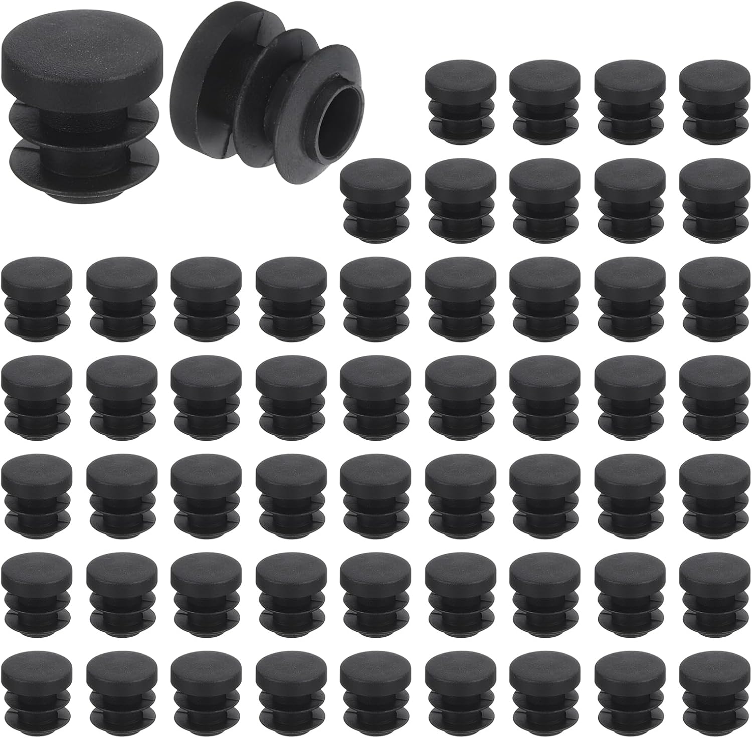Runde Beinkappen – 56 Stück – Schwarzer Pe-kunststoff – Rutschfester Schutz, 16 Mm – Für Stühle, Tische Und Sofas – Durchmesser 16 Mm