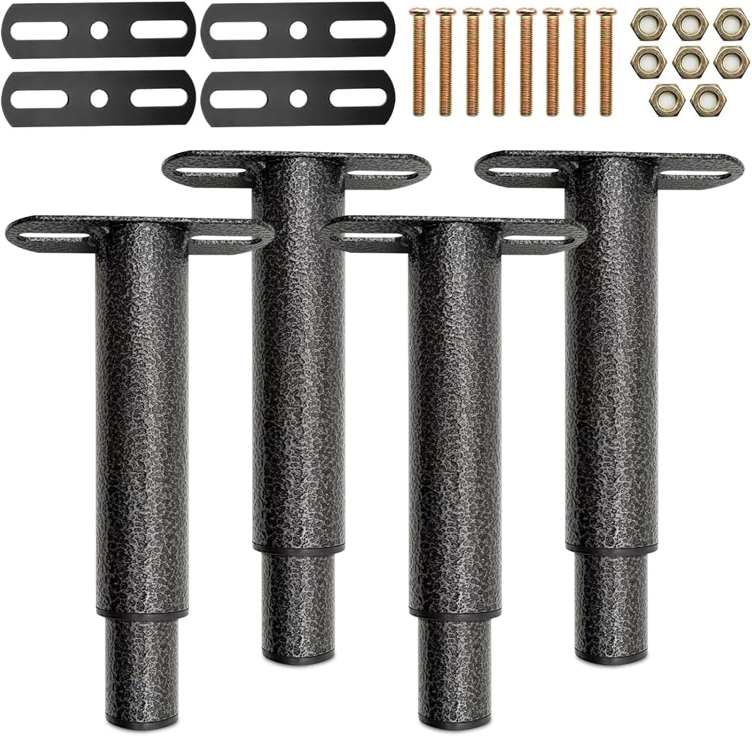 Verstellbare Bettbeine – 4er-set – Robuster Stahl – Mittelstütze 15 Bis 25 Cm – Verstärkung Für Lattenrost – Schwarz