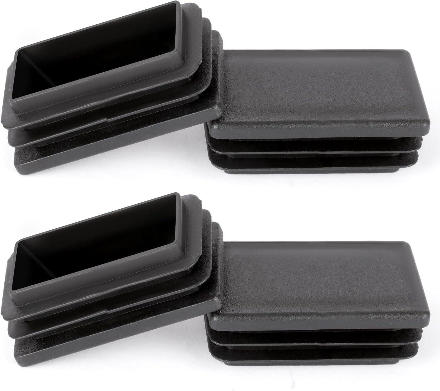 Rechteckige Möbelfüße – 4er-set – Schwarzer Pe-kunststoff – Bodenschutz Und Geräuschdämpfung – Für Stühle, Tische Und Sofas – 60 X 40 Mm