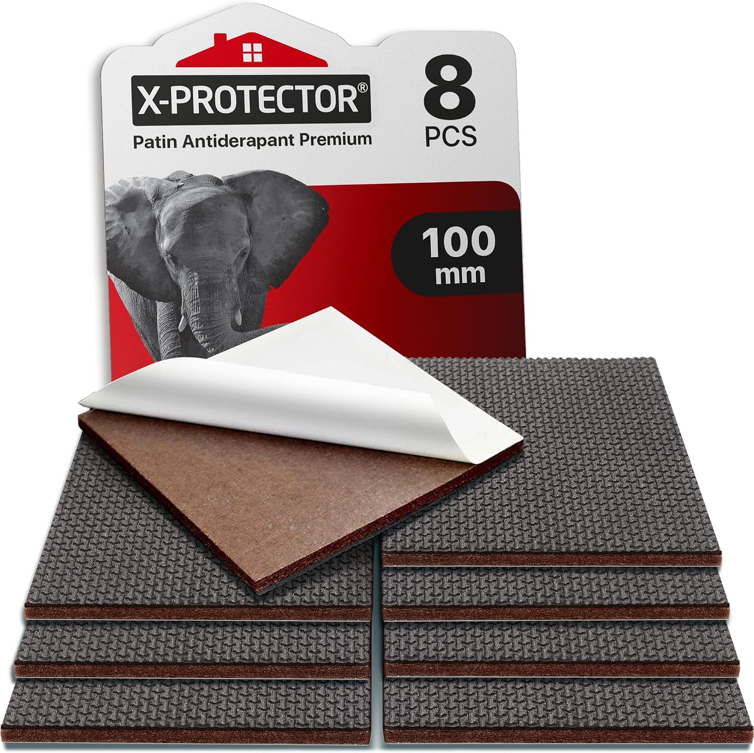 Rutschfeste Pads – 8er-pack – Hochwertiges 100-mm-gummi – Stabile Möbelbefestigung – Bodenschutz Für Innenräume – Schwarz