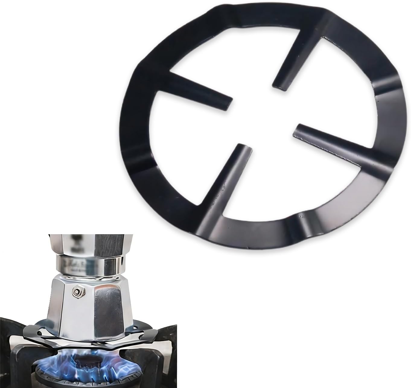 Universelle Italienische Kaffeemaschinenhalterung, Gasreduzierstück Aus Gusseisen Für Mokkakanne Und Herde, Gasherdhalterung Für Kleine Pfannen (schwarz)