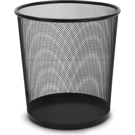 931103 13l Schwarzer Metall-abfalleimer Aus Drahtgeflecht, Für Büro, Badezimmer, Küche