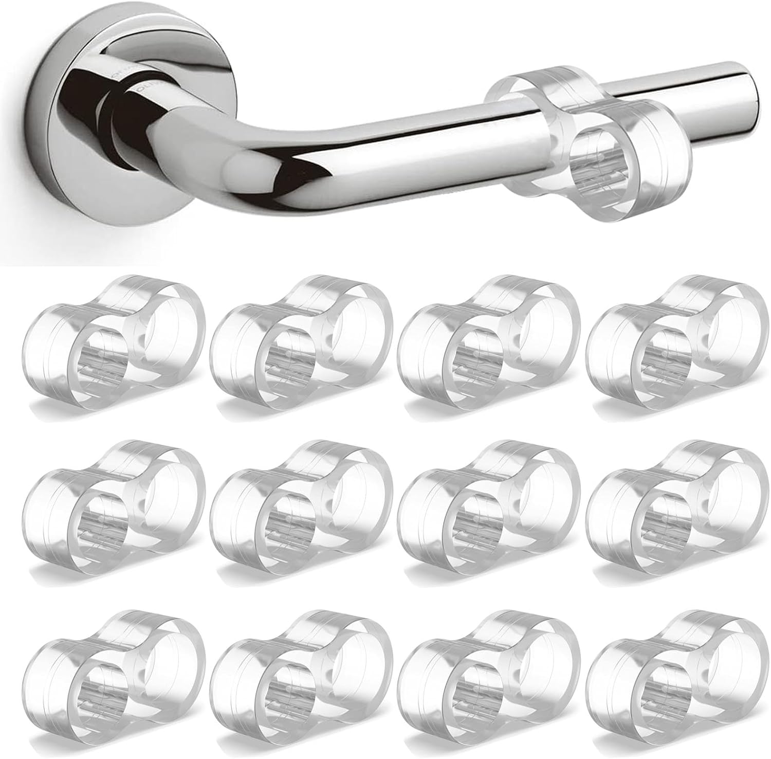 Türstopper – 12er-pack – Transparentes Pvc – Schutz Für Wände Und Möbel – Für Küchen- Und Badezimmergriffe – 25 X 45 X 13 Mm