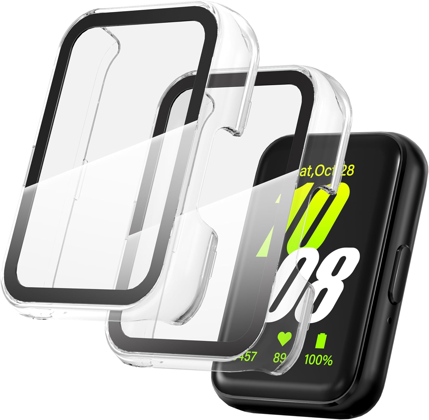 Samsung Galaxy Fit 3 Hülle – 2er-pack – Polycarbonat Und Gehärtetes Glas – Kratzfest – Vollständiger Bildschirmschutz – Transparent