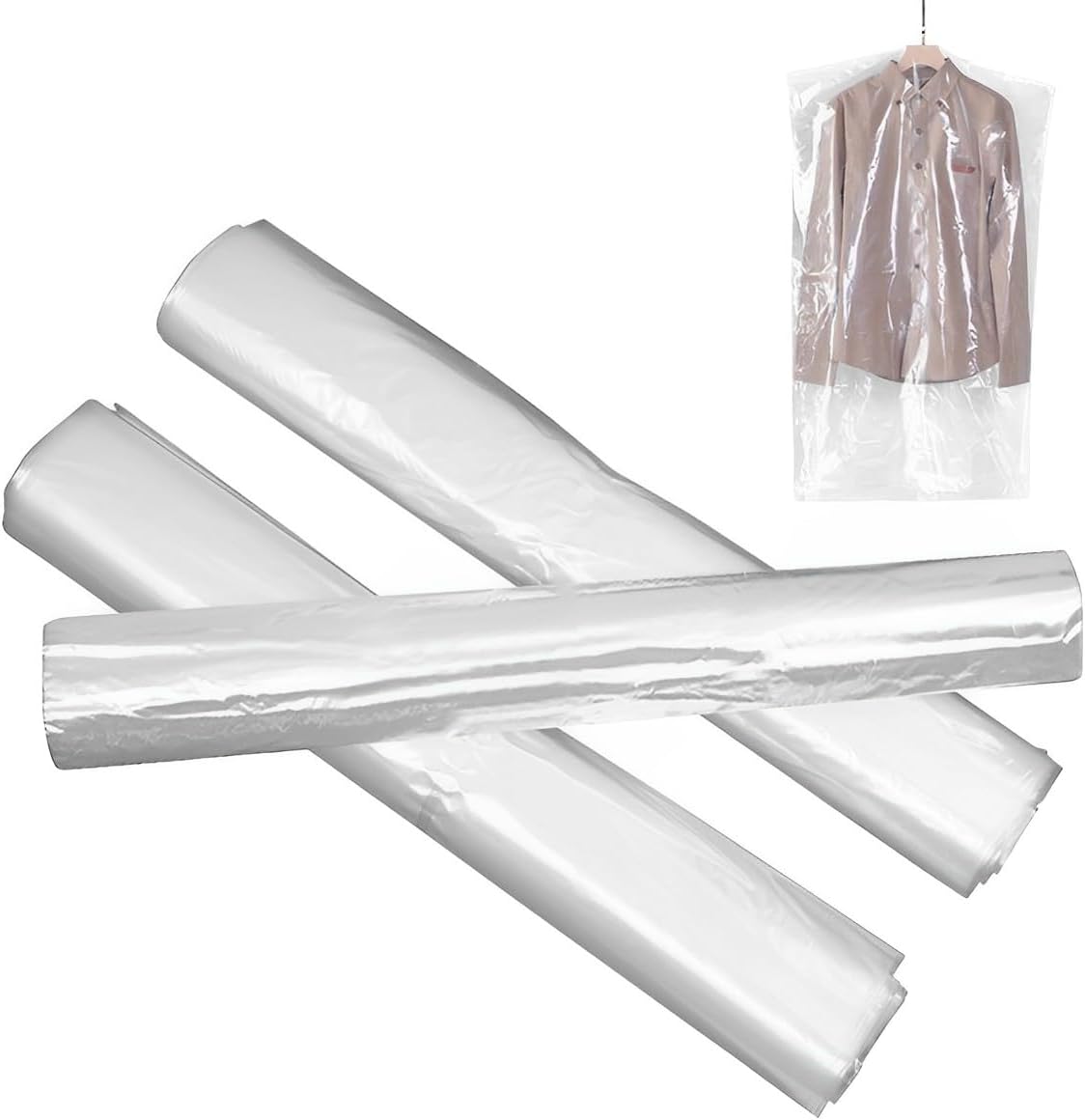 Einweg-kleidersäcke – 50 Stück – Transparentes Pe – Staubdicht – Für Hemden Und Anzüge – 60 X 100 Cm