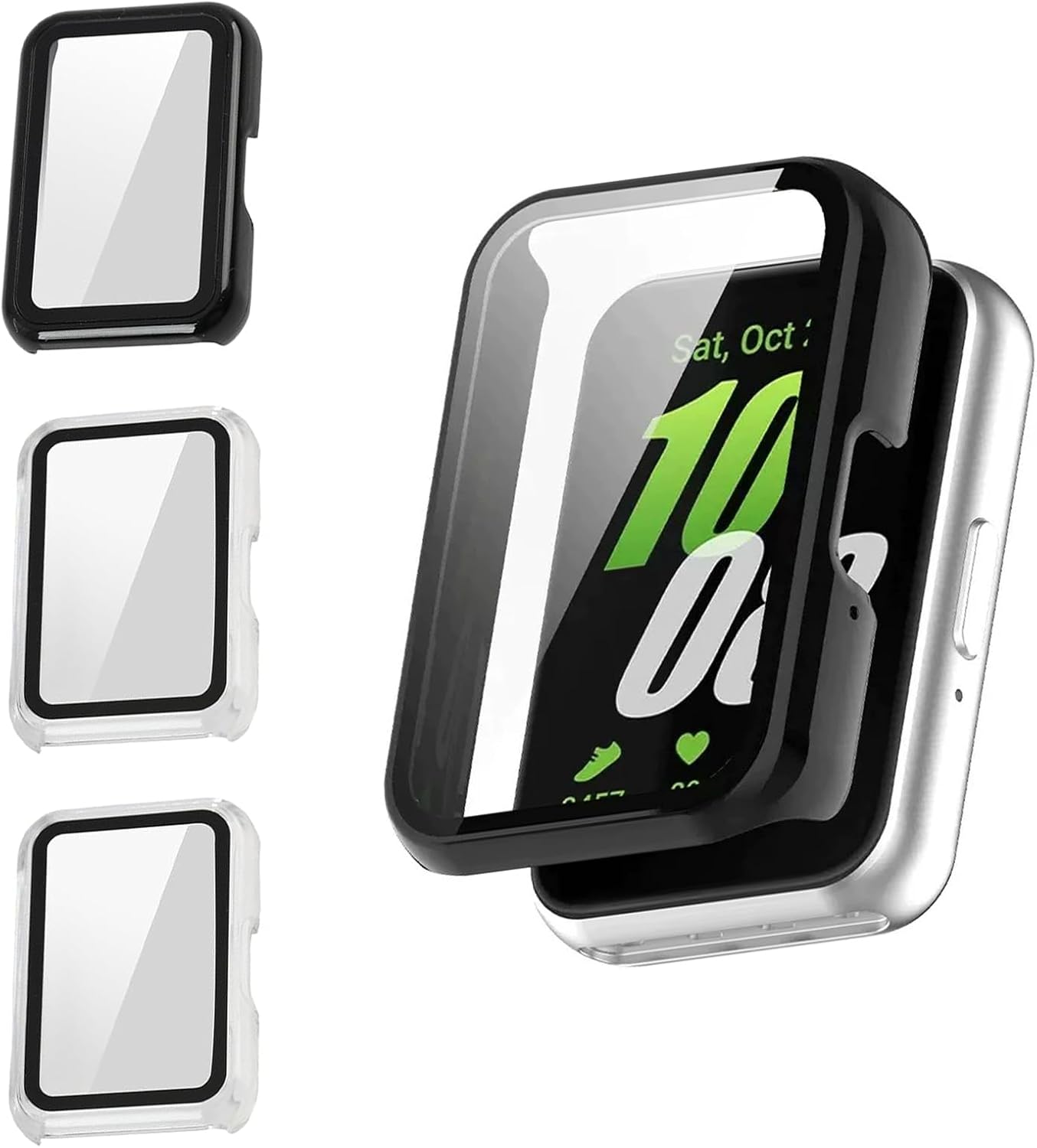 Samsung Galaxy Fit 3 Hülle – 3er-pack – Weiches Tpu – Integrierter Displayschutz – Stoßfest – Transparent Und Schwarz