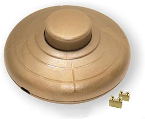 Fußschalter – 1 Stück – Vergoldetes Metall – 2 A, 250 V – Für 2- Und 3-adrige Kabel – Ø 70 Mm