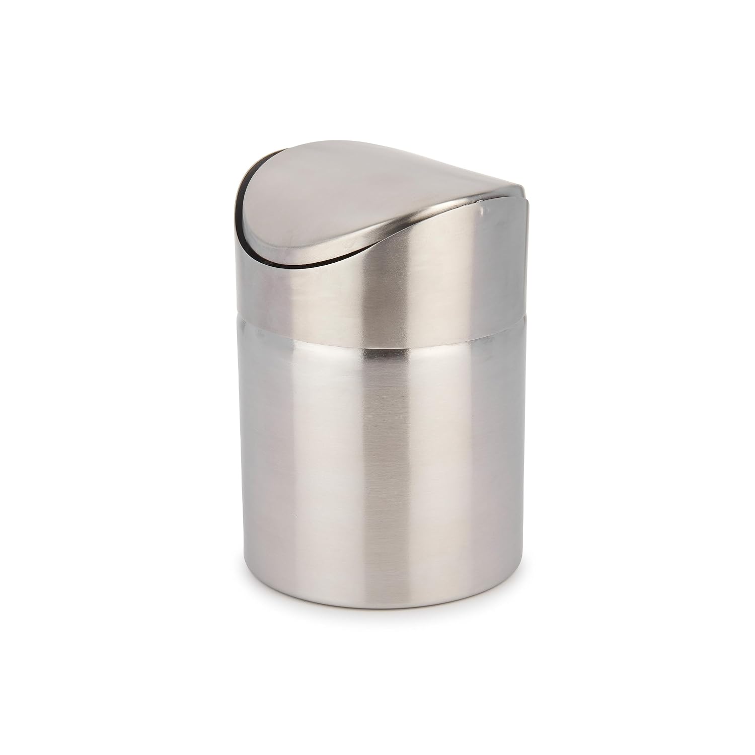 Abfalleimer Für Die Arbeitsplatte – 1 Stück – Edelstahl – Klappdeckel – Für Kapseln Und Beutel – Silber 9,5 X 9,5 X 13 Cm