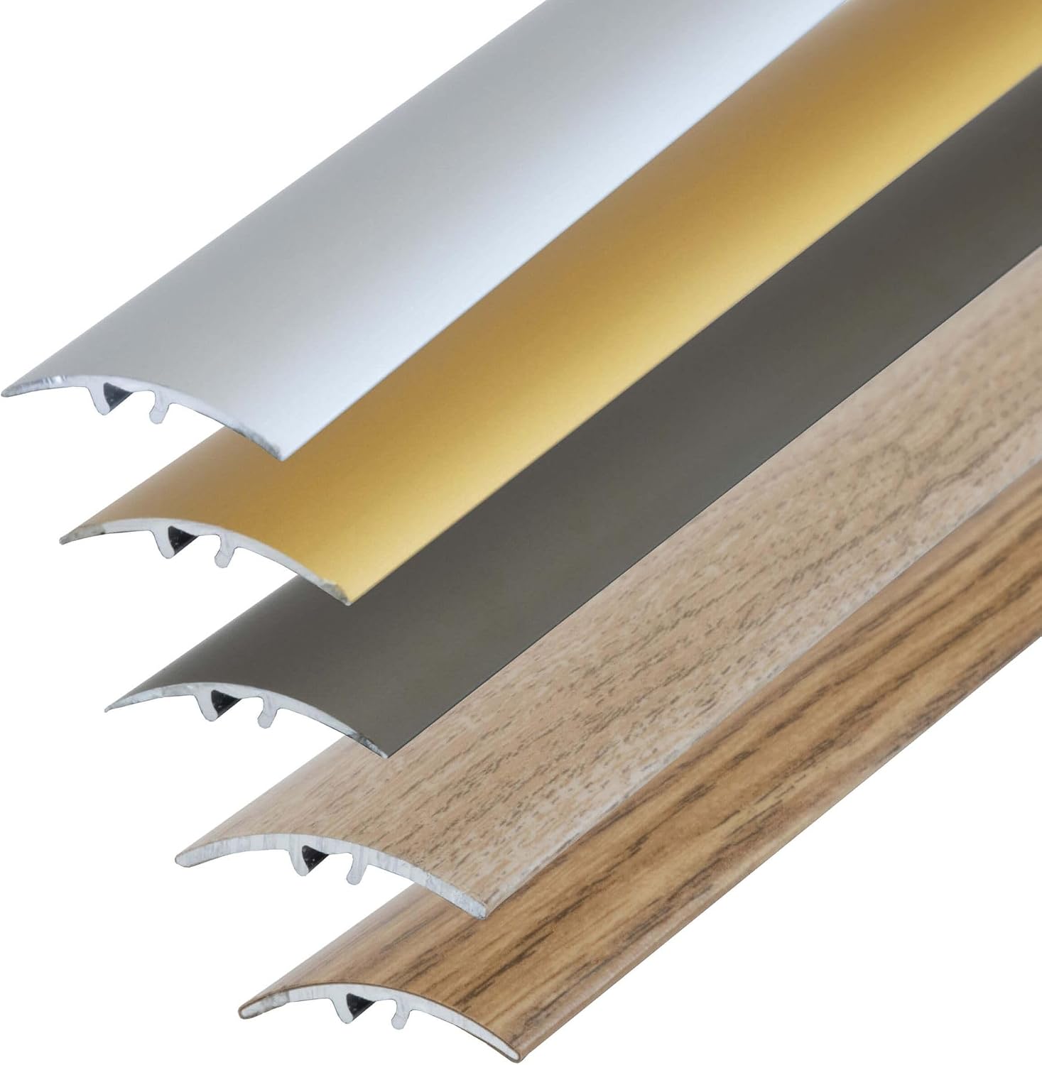 90 Cm Übergangsprofil – 1 Stück – Silbernes Aluminium – Schraubbefestigung – Für Verschiedene Bodenbeläge – 50 Mm Breite