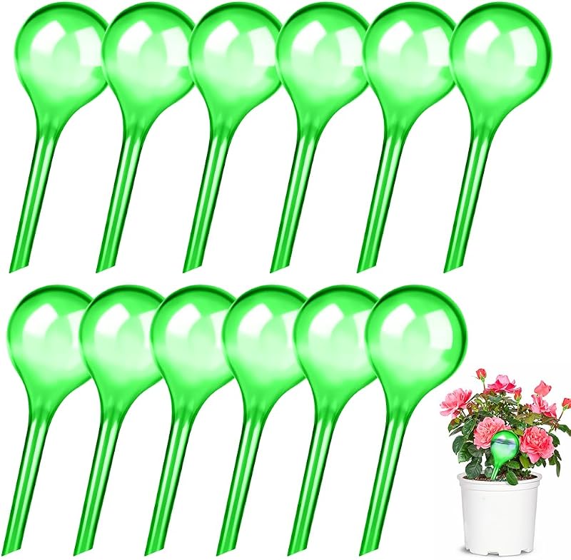 Set Mit 12 Bewässerungskugeln, 70 Ml, Für Kleine Pflanzen - Automatisches Bewässerungssystem - 13 X 5 Cm - Wasserspender Für Den Innen- Und Außenbereich (grün)