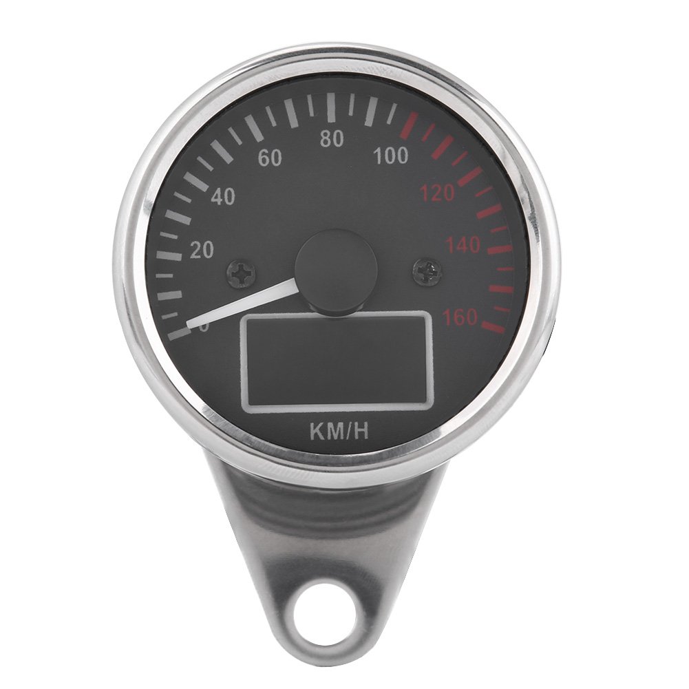 Motorrad-tachometer, Digitales Lcd-geschwindigkeitsmessgerät, Drehzahlmesser 0-160 Km/h, Led-lcd, Verchromtes Abs-gehäuse Für Universelle 12-v-motorräder