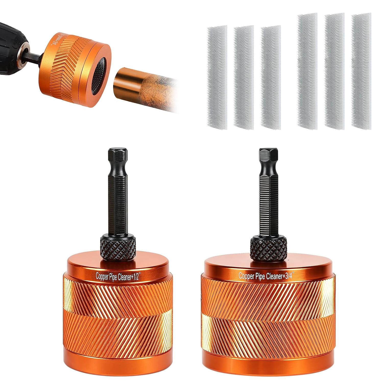 Reinigungsbürste Für 15-mm- Und 22-mm-kupferrohre Für Bohrmaschinen Mit 1/4"-schaft, Metallbürste Für Kupferrohre, Speziell Zur Rostentfernung Entwickelt