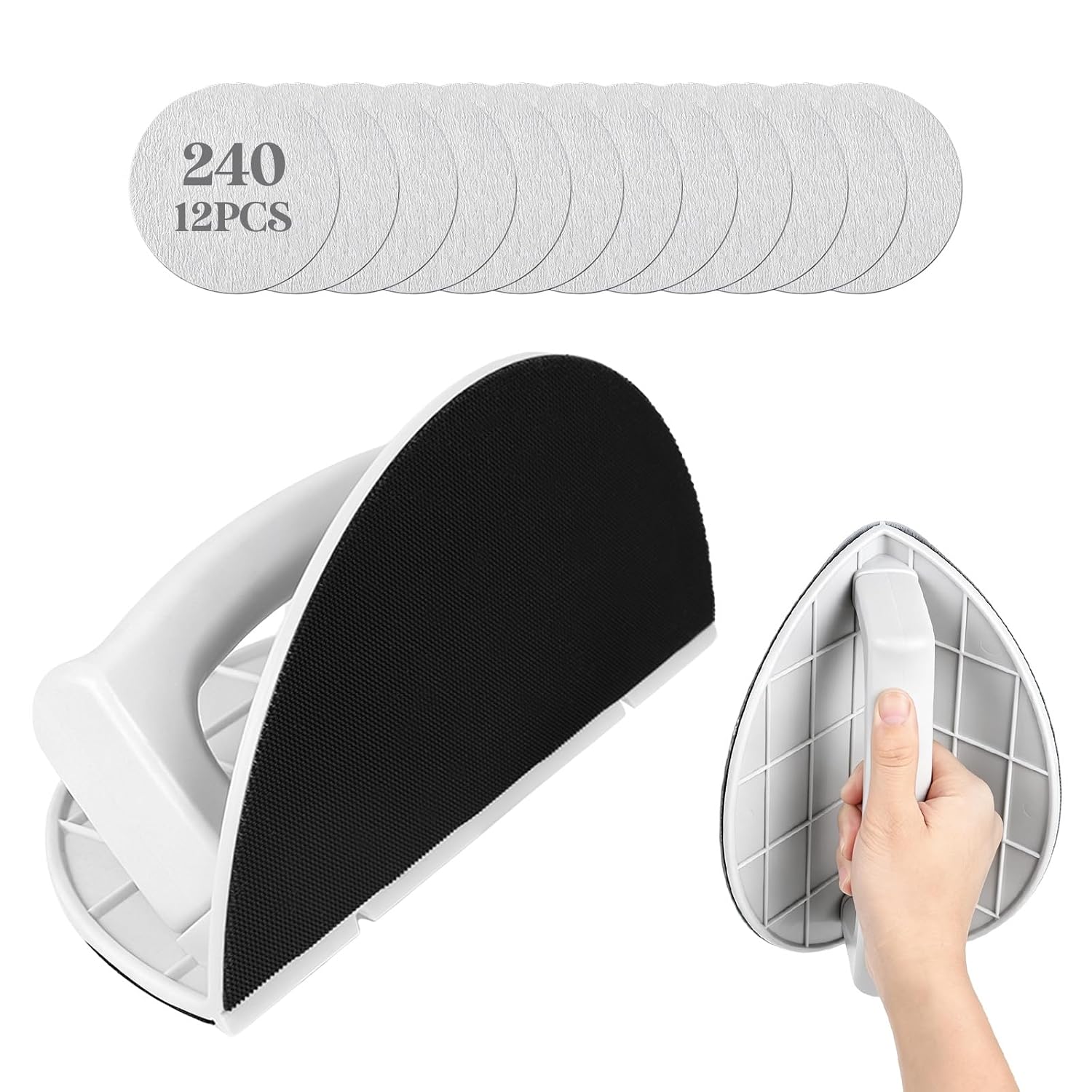 Placoplâtre Eckschleifklotz, 220 Mm, 90°-halbkreis-eckenschleifer Mit 12 Austauschbaren Schleifscheiben Der Körnung 240, Handwerkzeug Zum Schleifen Von Wänden, Fugen Und Ecken