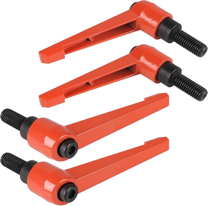 4 Verstellbare Spanngriffe M10–25 Mm, Schrauben Mit Spanngriff M10, Schnellspannhebel Aus Stahl, Orange