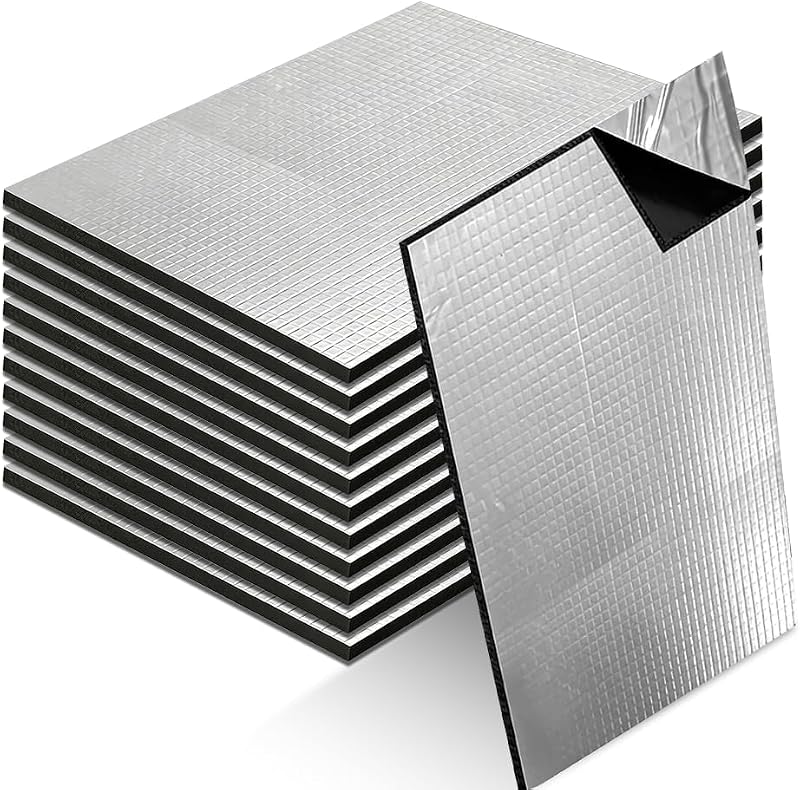 12 Akustikdämmmatten (250 X 180 X 5 Mm), Wasserdicht, Feuerfest, Für Motorraum Und Türen Im Auto.
