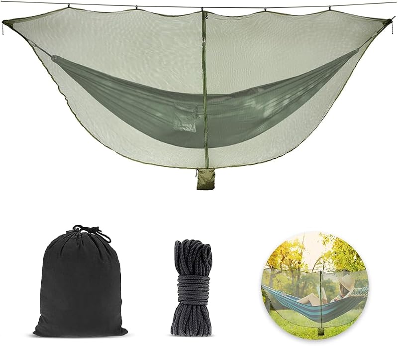 Camping-hängematte Mit Moskitonetz, Camping Mit Moskitonetz, Doppelseitiger Reißverschluss, 360°-insektenschutz, Reise-hängematte Für Garten Und Outdoor-aktivitäten (hängematte Nicht Im Lieferumfang E
