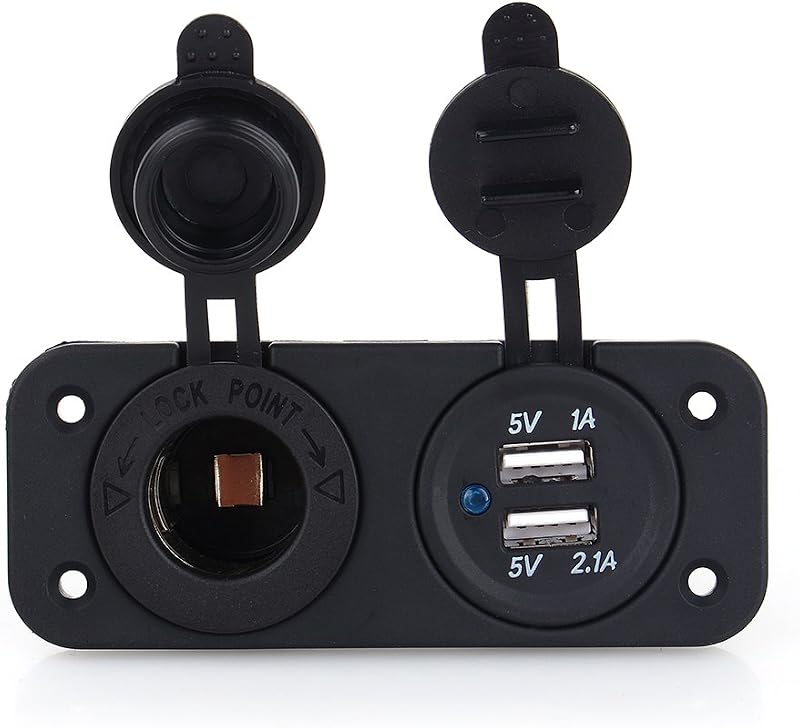 12-v-zigarettenanzünder-splitter Fürs Auto, Automatisches Ladegerät, Kfz-netzteil, Zwei Usb-anschlüsse (2,1 A, 1 A) Mit Tragbarem Design
