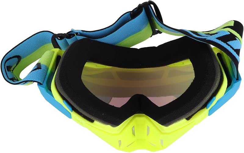 Motorradbrille, Motocrossbrille, Schutzbrille Für Erwachsene, Mountainbike, Skifahren, Snowboarden, Umfassender Schutz, Beschlagfrei, Leicht Mit Schwammrahmen, Blaue Gläser