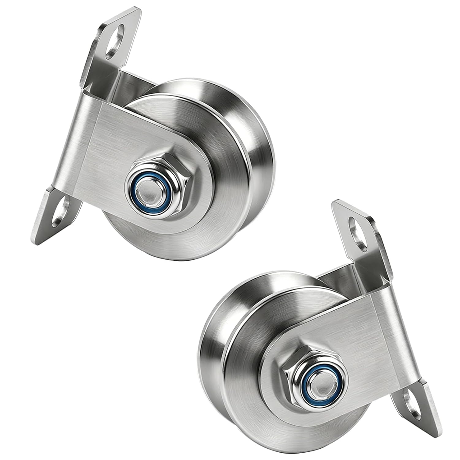Stück 48-mm-u-nut-umlenkrolle, Edelstahl 304 Mit 2 Kugellagern Für 12-mm-seil, Tragkraft 350 Kg, Fitness-sonnensegel, Sicherheitsmutter