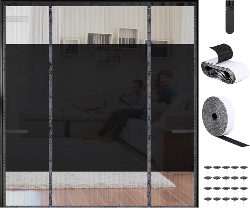Magnetisches Tür-moskitonetz 170 X 212 Cm, Sicht- Und Mückenschutz, Moskitonetz Für Terrassentüren Aus Polyester, Kein Bohren Erforderlich