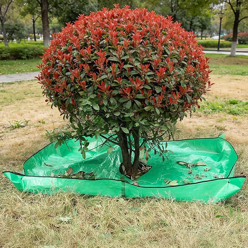 Gartenschutzplane Mit 30 Cm Großen Löchern, Pflanzmatte Zum Beschneiden, Strauchschutzplanen 200 X 200 Cm Mit 4 Eckschlaufen Zum Einfachen Aufsammeln Von Laub.
