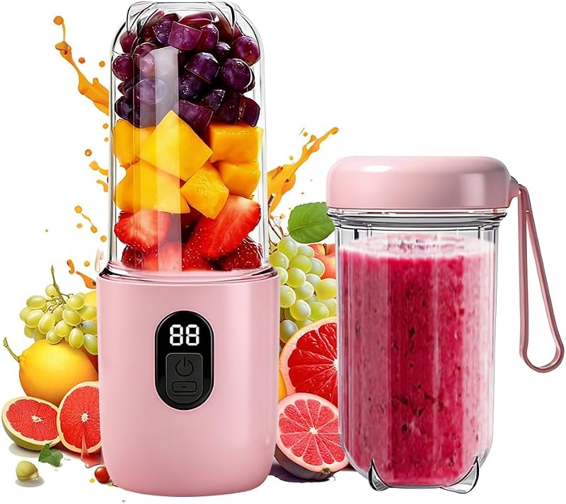 Tragbarer 500-ml-standmixer, Mixer Mit Reisedeckel, Smoothie-mixer Mit 16 Klingen, Elektrischer Shaker Zur Zubereitung Von Milchshakes, Fruchtsäften Und Smoothies