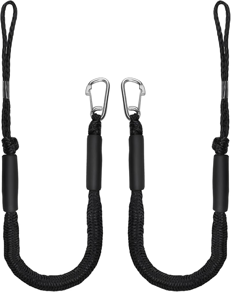 X 10 Cm (4 Fuß) Lange Bootsfestmacherleinen, Bungee-festmacherleine Mit Haken, Festmacherseil Für Kajak, Motorboot, Kanu, Ponton