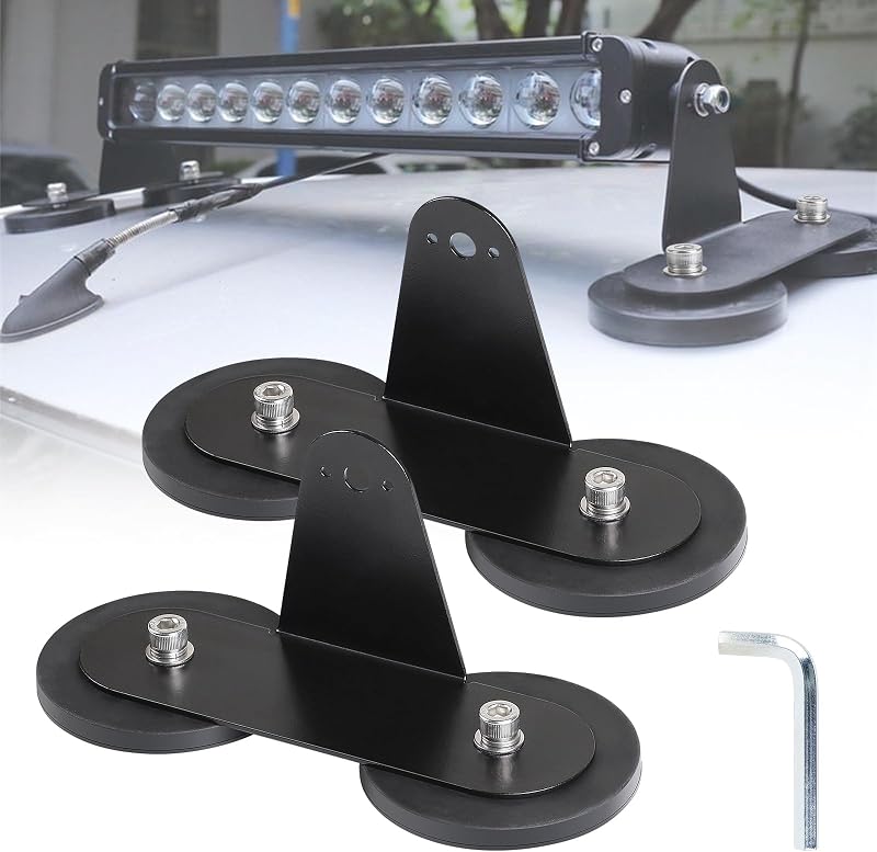 2-teilige, Gummierte Magnethalterung Ø88 Mm Für Universelle Led-dachleuchtenleiste, Starker Magnet-saugnapf Für Dach, Motorhaube, L-förmig