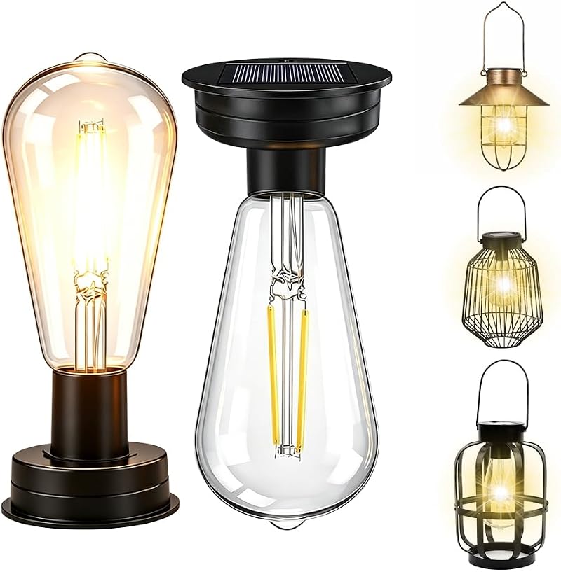2-teiliges Solarlampen-set Für Den Außenbereich, 7 Cm Ersatz-solarpanel Mit Klarer Led-lampe, Ersatz-solarlampe Für Laternen, Gartenbeleuchtung, Diy-dekoration