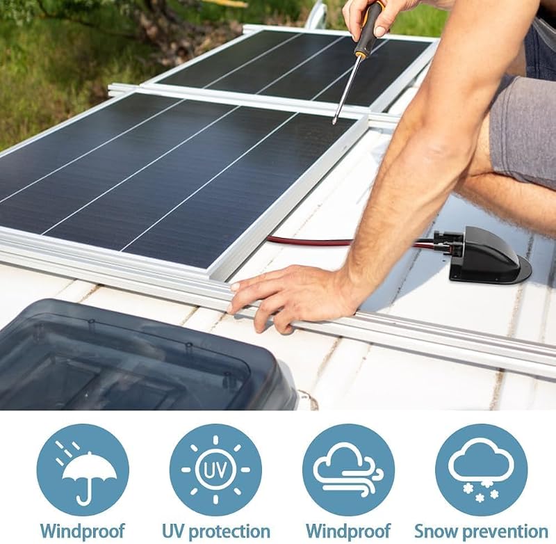 Solarkabelverschraubung, 2-teilig, Doppelt, Wetterfest, Abs-dachkabeldurchführung Für Wohnmobile, Boote, Zubehör, Solaranlagenprojekte