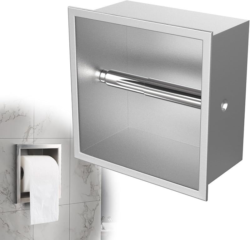 Versenkbarer Toilettenpapierhalter Aus Edelstahl, 17 X 17 X 8,6 Cm, Schnellwechsel-toilettenpapierhalter, Toilettenpapierhalter Für Schmale Badezimmer, Silber