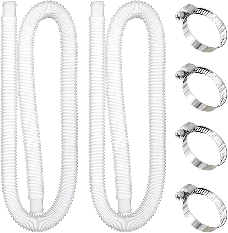 32-mm-poolschlauch, 2 Stück 1 M Ersatzschläuche Für Aufstellpools Mit 4 Metallklemmen, Saugschlauch, Ersatz-poolfilterpumpe