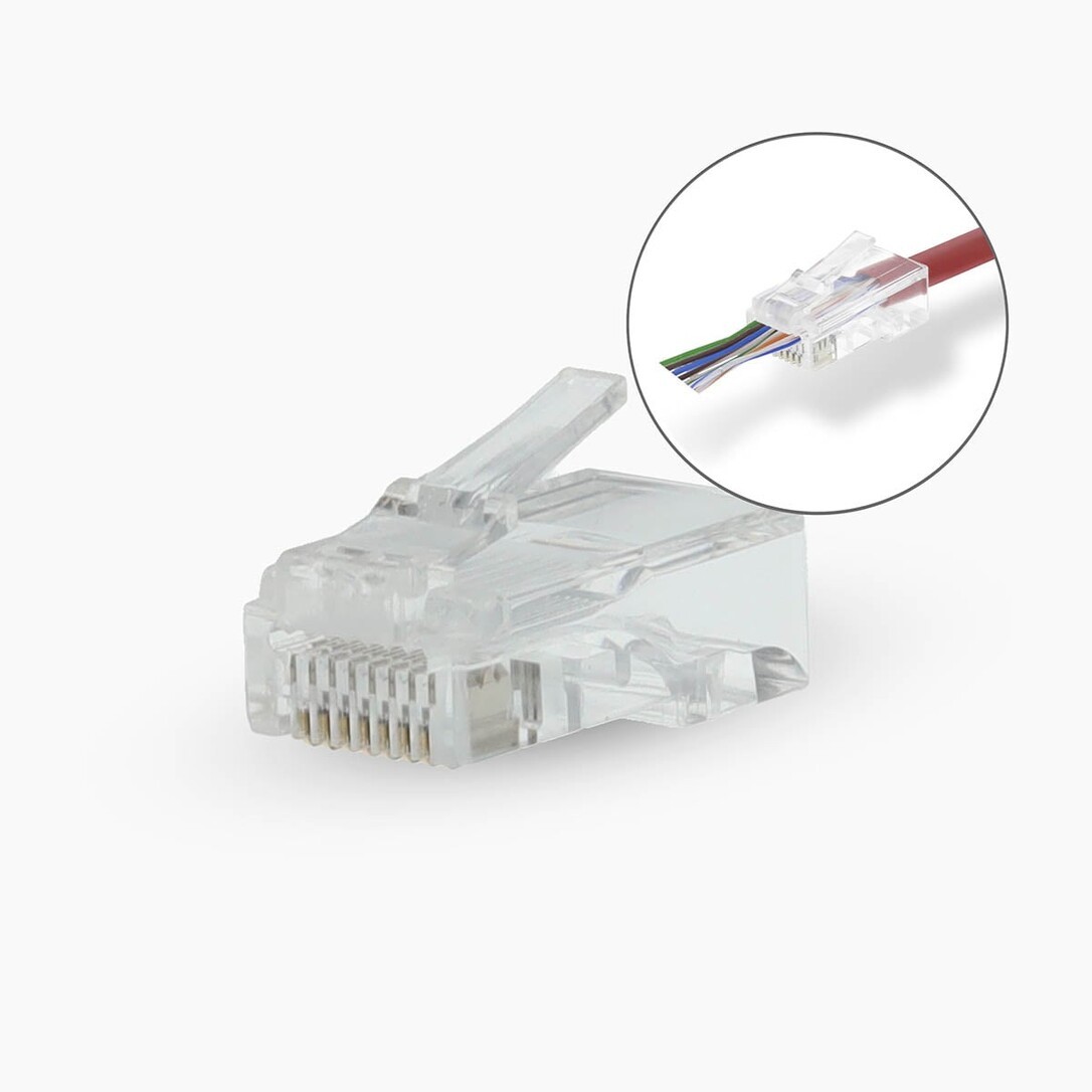 Nedis Rj45-stecker / Rj45 Pass Through / Festes/verseiltes Utp Cat6 / Gerade / Vergoldet / 10 Stück / Polycarbonate / Transparent / Box