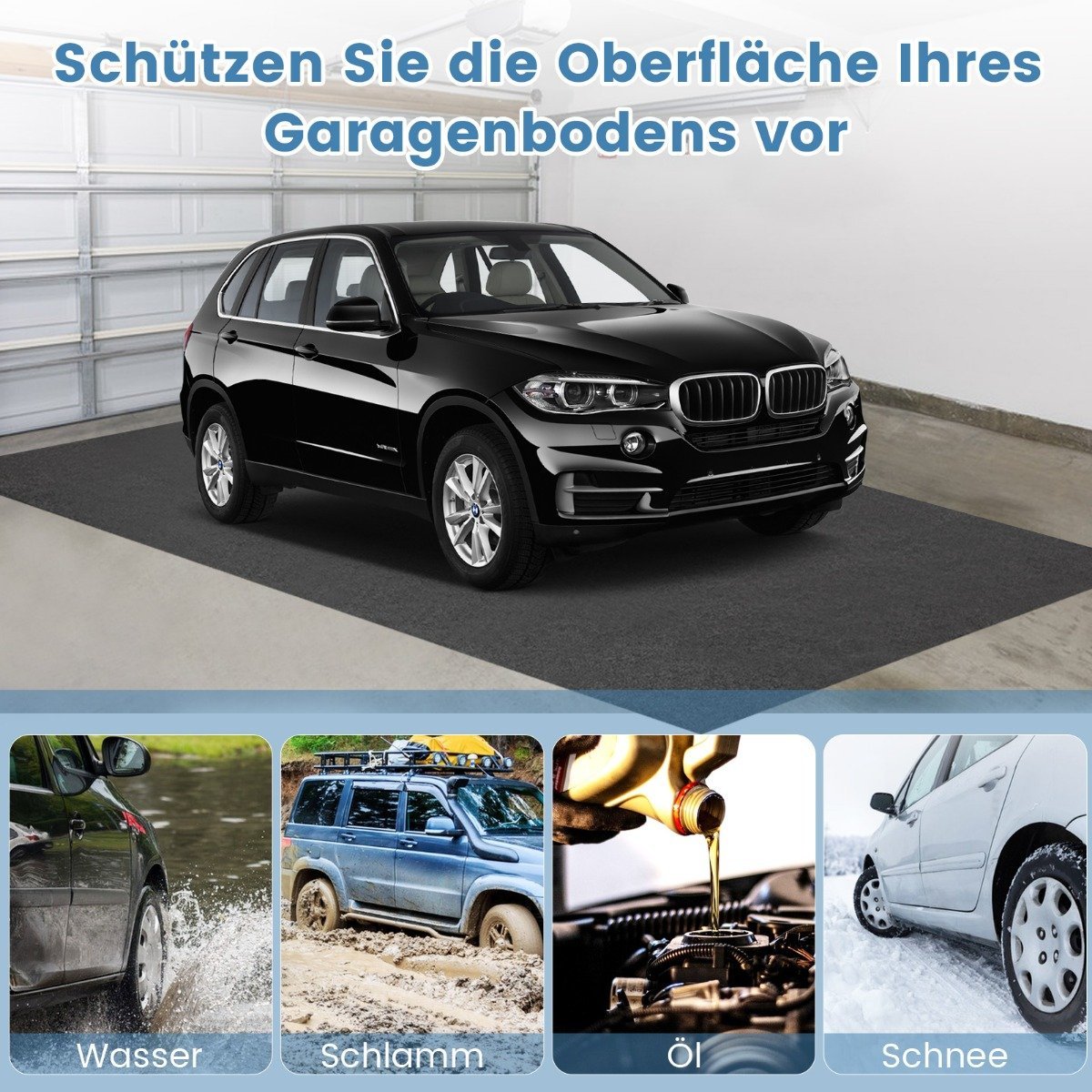 Garagenbodenmatte 600 X 220 Cm, Ölabsorbierend Und Wasserdicht