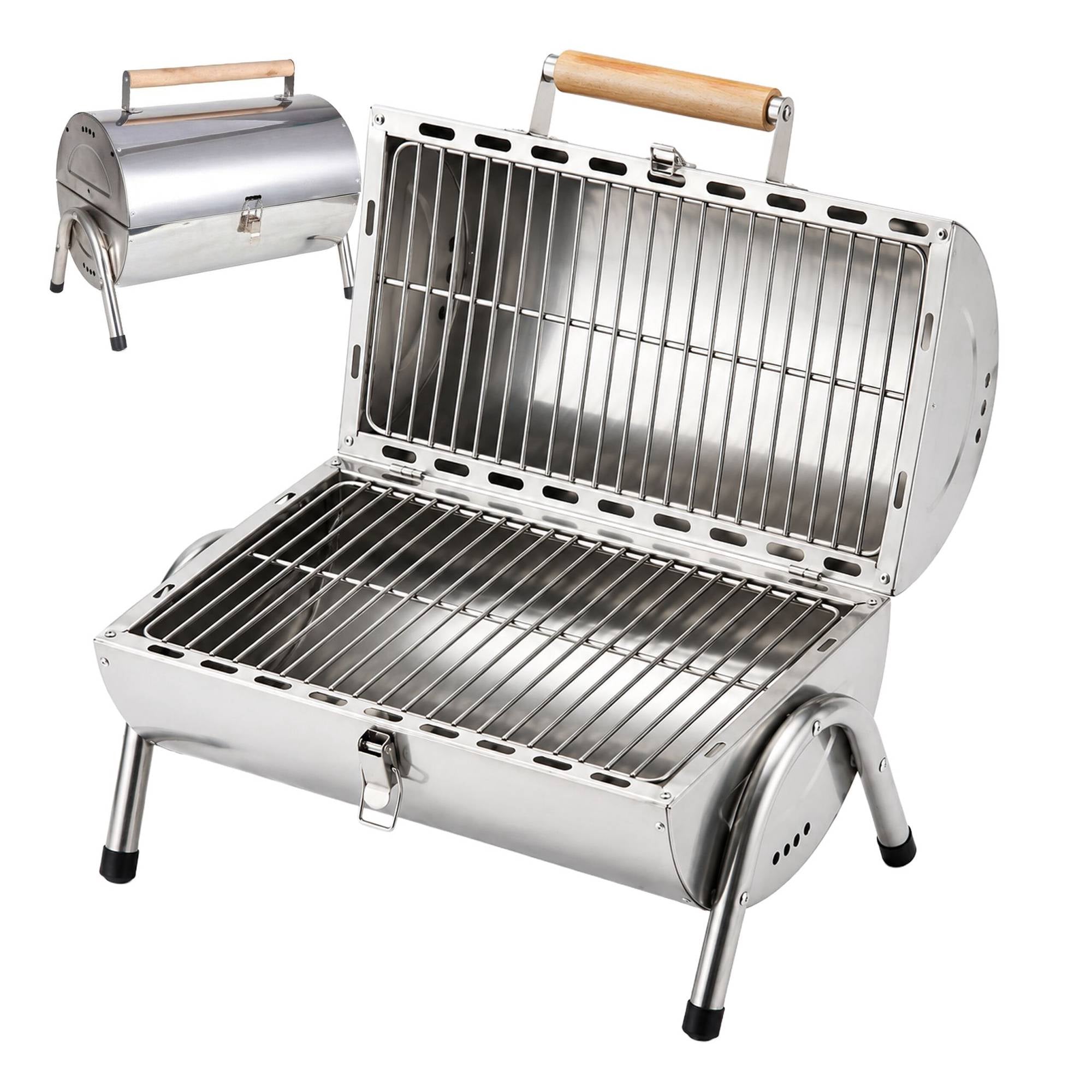 Folding Stainless Steel Tabletop Grill With 2 Grates 229384357