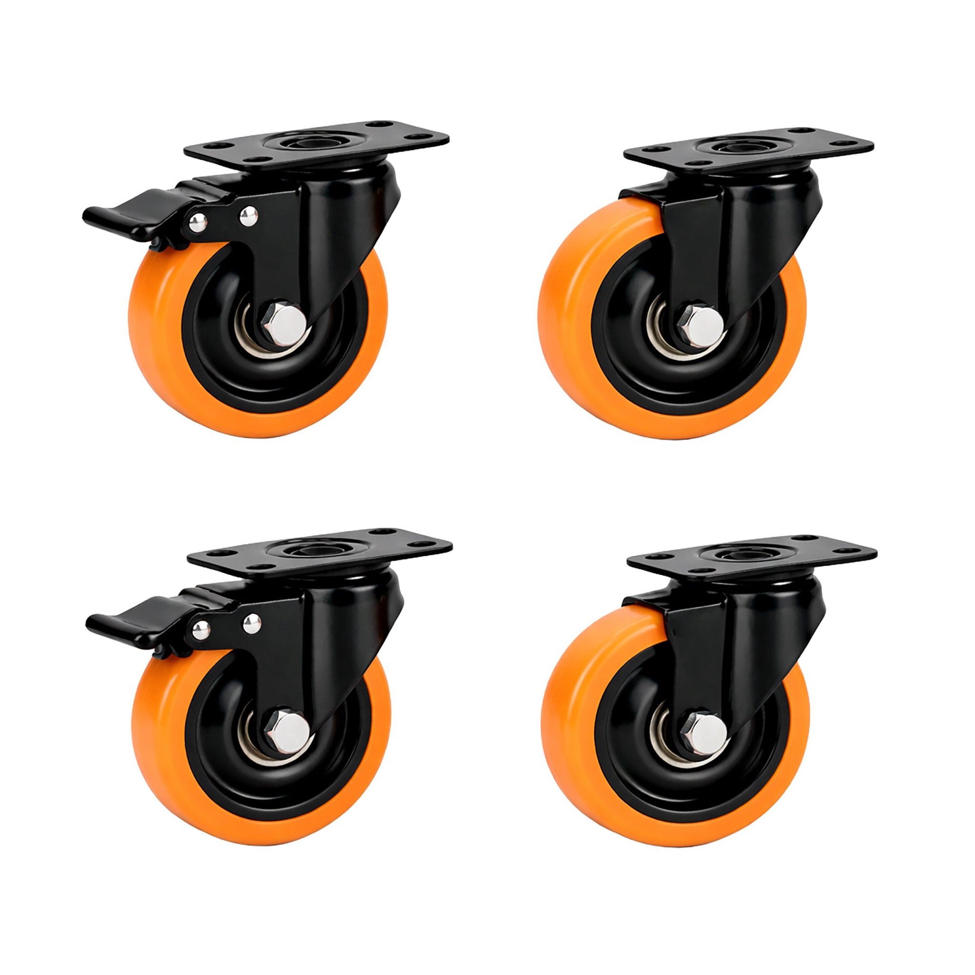 50 Mm Swivel Castors Set Of 4 Steel Pvc Wheels 227458919 227458919