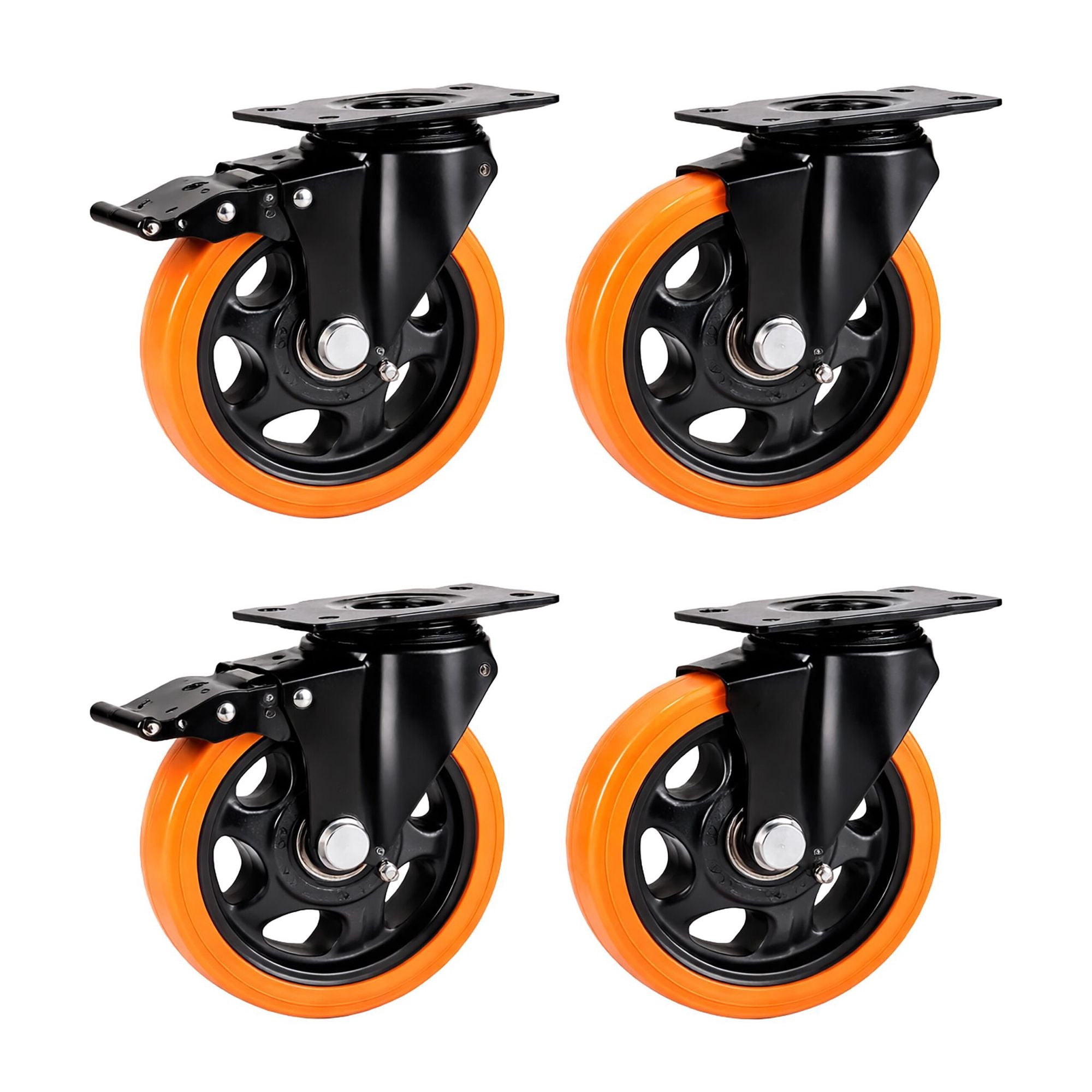 125 Mm Swivel Castors Set Steel Pvc 150 Kg Load 227459327