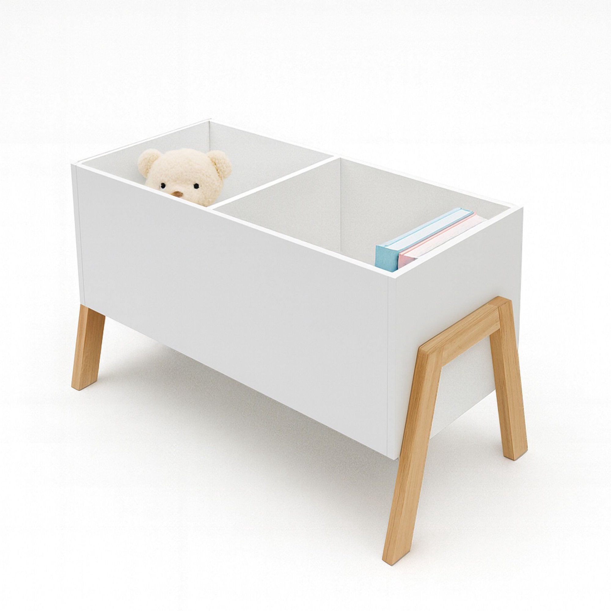 Childrens White Bookcase Toy Storage - Wood 665cm 227458942