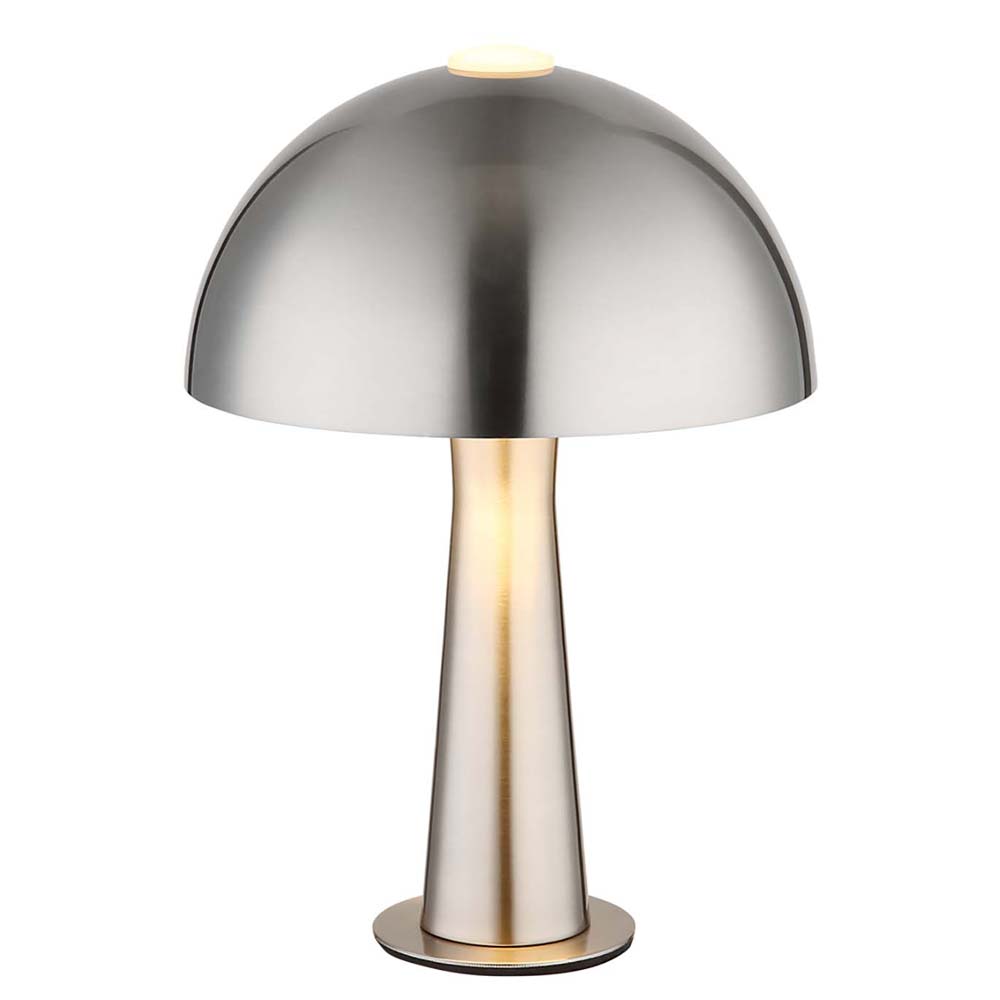 Tischleuchte Beistelllampe Leselampe Metall Nickel Matt Wippschalter H 28,5 Cm