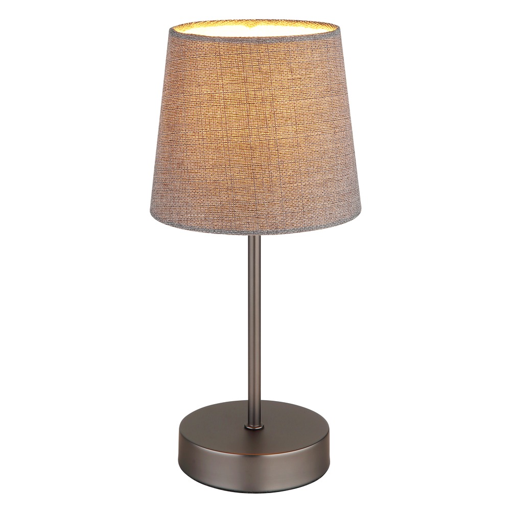Tischlampe Tischleuchte Wohnzimmerlampe Schalter Schwarz Metall Textil H 32 Cm