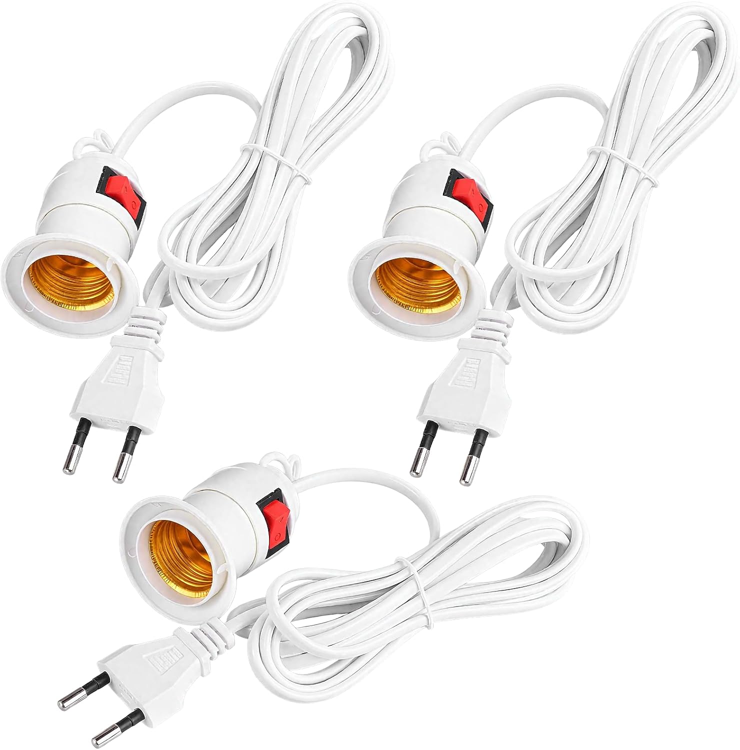E27-fassung Mit Schalter Und 4 Meter Kabel, 3-teiliges Set, Hängelampenfassung Für Led-lampen, Ideal Für Küche, Büro Oder Akzentbeleuchtung