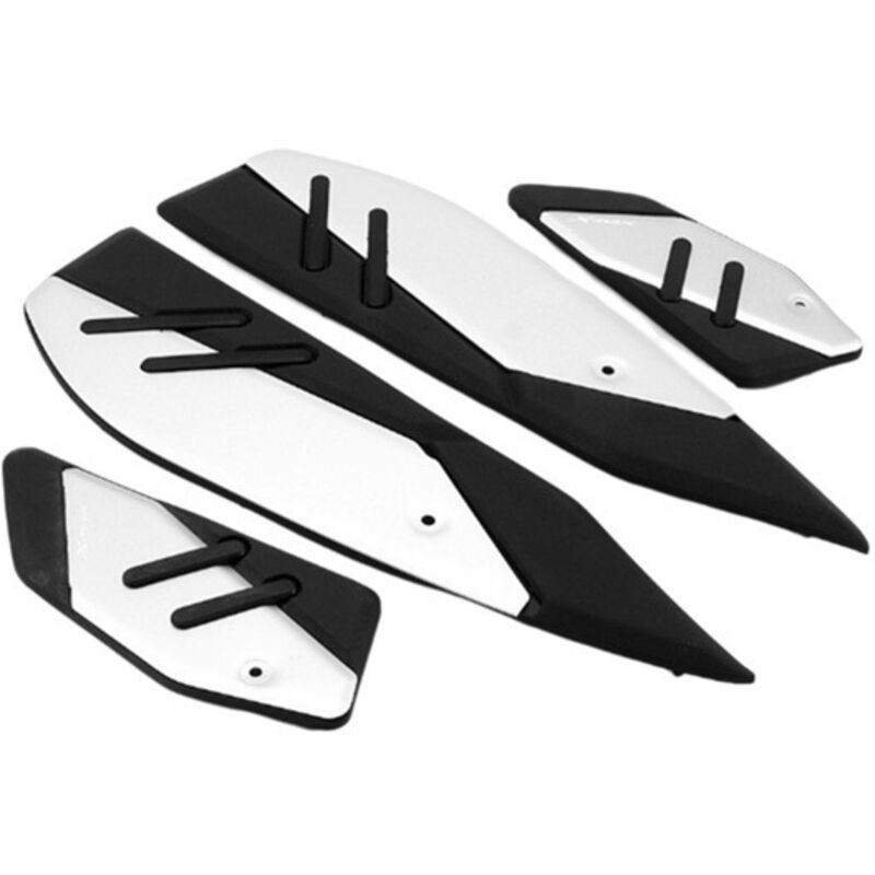 1 Satz Farben: Schwarz + Silber Material: Gummi + Metall Rutschfeste Motorradpedale.