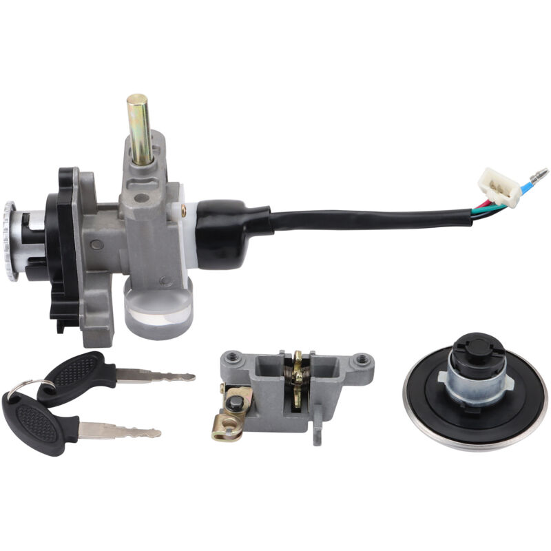 3-in-1-diebstahlsicherungsset Für Motorräder (zündschalter Und Schloss), Kompatibel Mit Universal Eagle Motorrädern Von 50 Bis 150 Cm³. Beinhaltet Elektrischen Schalter, Lenkradschloss Und Tankschloss