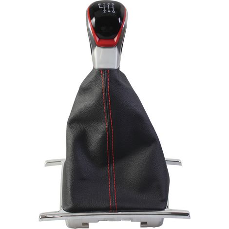 Passend Für Volkswagen H-rahmen + Staubschutzhülle Für Schaltknauf Golf Viii 5/6, Schaltknaufzubehör Mit Roter Zierleiste Und Roten Nähten, 5-teiliges Set
